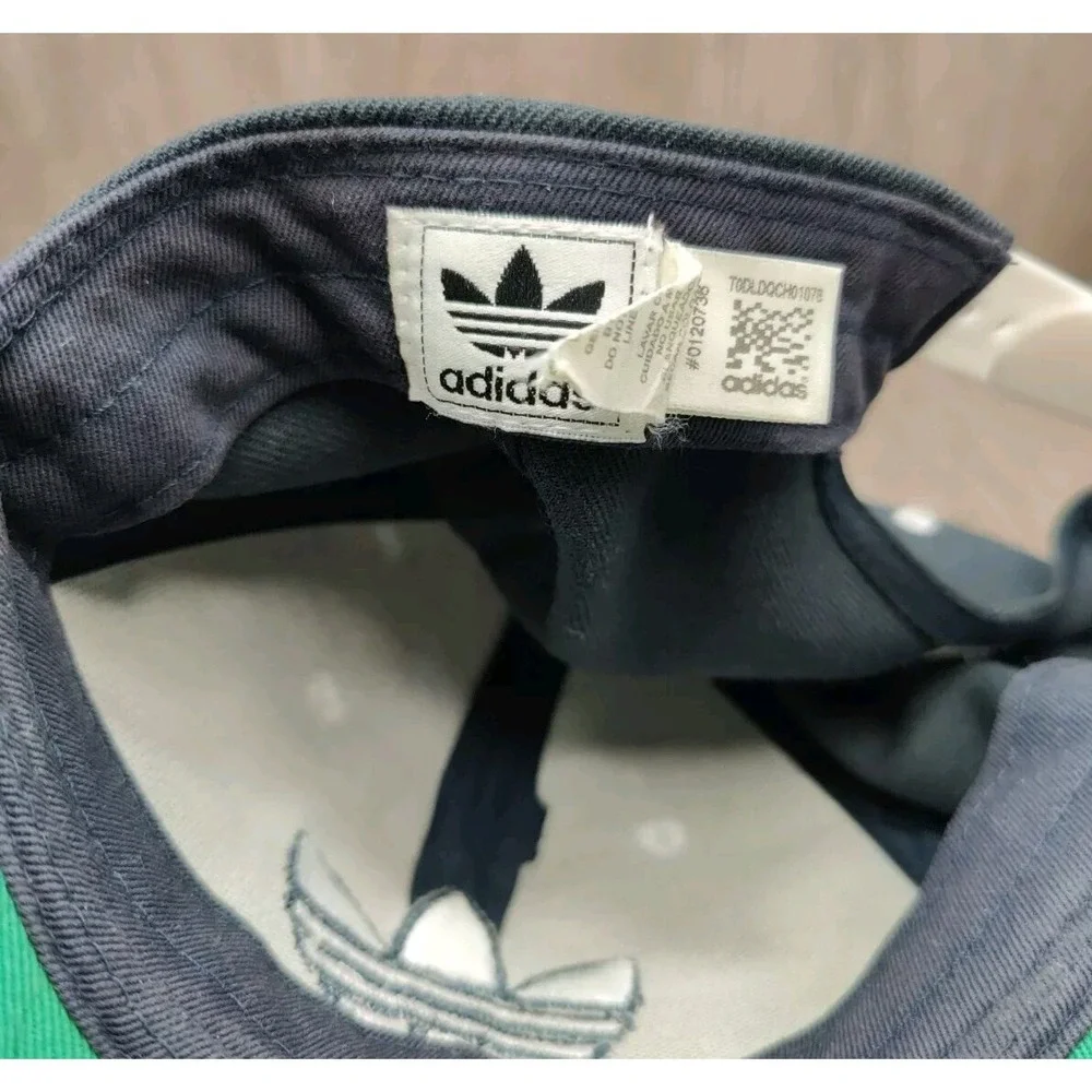 Adidas‎ Snapback Hat Cap Navy Blue Wool Blend Flat Bill Embroidered Logo